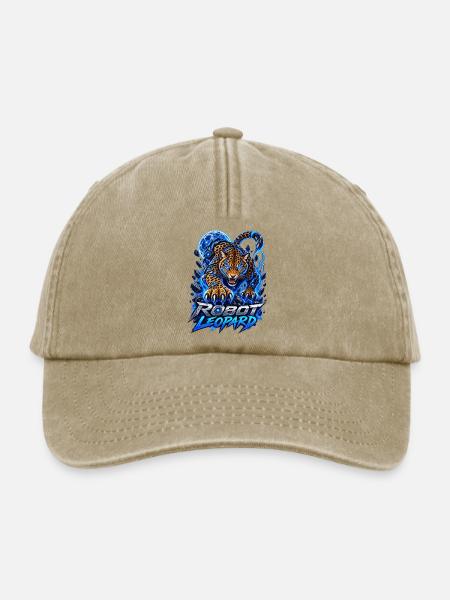 Robot Leopard – Cyber Leopard - Relaxed Vintage Cap - Vintage Beige