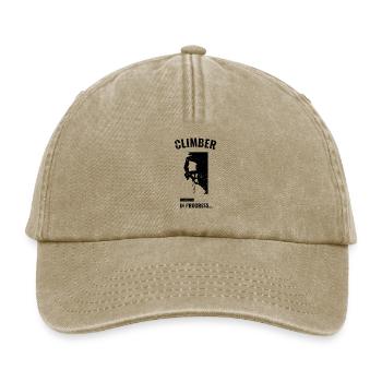 Klettern Sport Felsen Berg Natur schwarz Usedlook - Relaxed Vintage Cap - Vintage Beige - Vorne