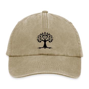 Stilisiertes Baum einfaches Tattoo Logo - Relaxed Vintage Cap - Vintage Beige - Vorne
