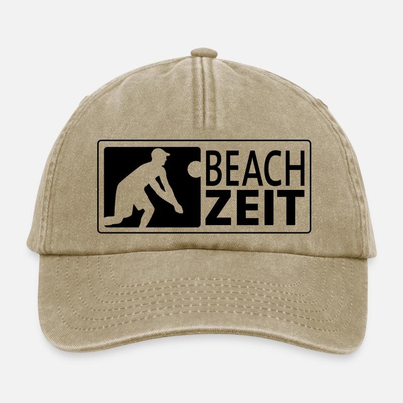 Beachvolleyball Bagger (quer) - Relaxed Vintage Cap - Vintage Beige