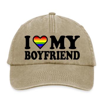 I love my boyfriend - Relaxed Vintage Cap - Vintage Beige - Vorne