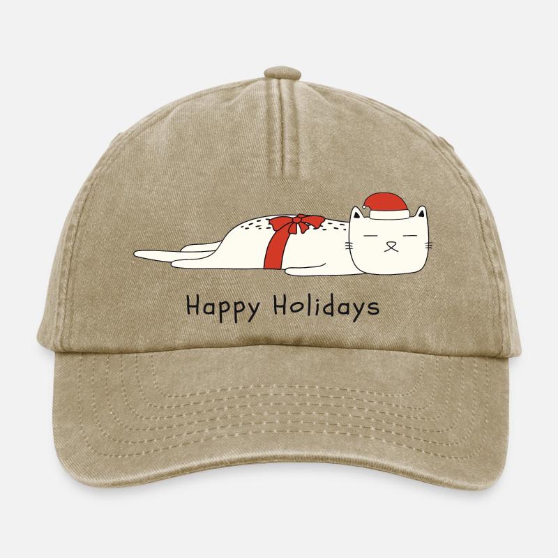 Drôle de chat Noël - Casquette vintage décontractée - beige vintage