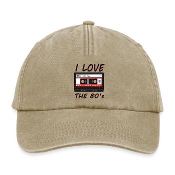 I Love The 80's 80s, 80s, 80s, jazz, music - Relaxed Vintage Cap - vintage beige - Front