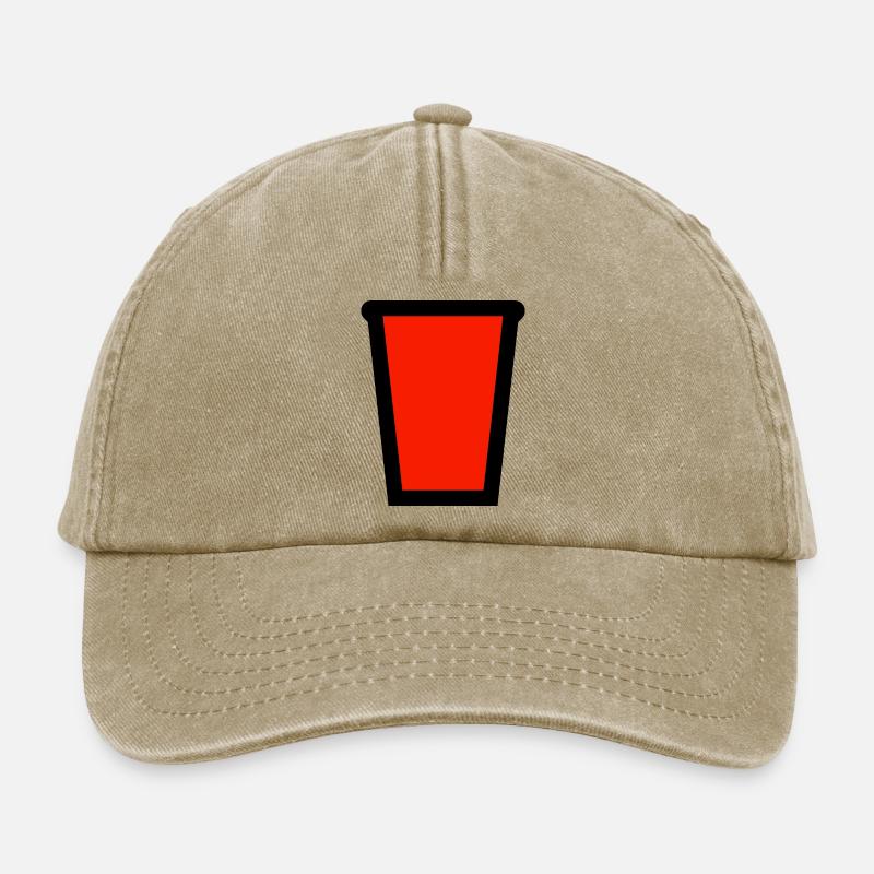 Red plastic cup for alcoholic drinks - Relaxed Vintage Cap - vintage beige