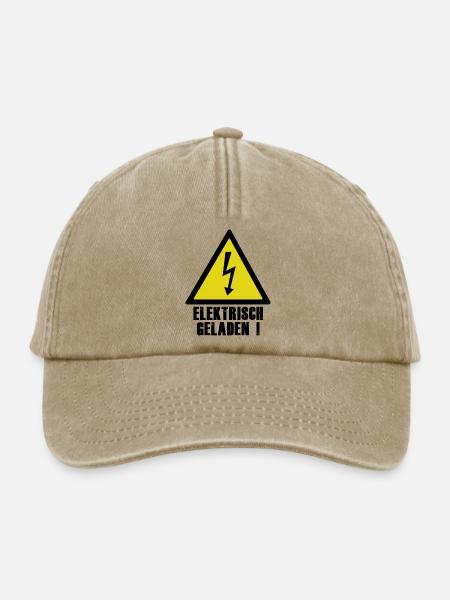 Elektrisch Geladen Warnsymbol - Relaxed Vintage Cap - Vintage Beige