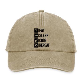 eat sleep code - Casquette vintage décontractée - beige vintage - Devant