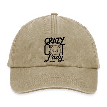 Cat-crazy girl - Relaxed Vintage Cap - vintage beige - Front