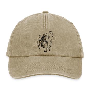 Die Art Deco Space Pig Queen - Relaxed Vintage Cap - Vintage Beige - Vorne