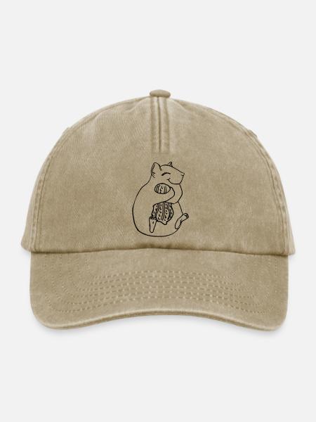 Art Deco Space Squirrel - Relaxed Vintage Cap - Vintage Beige