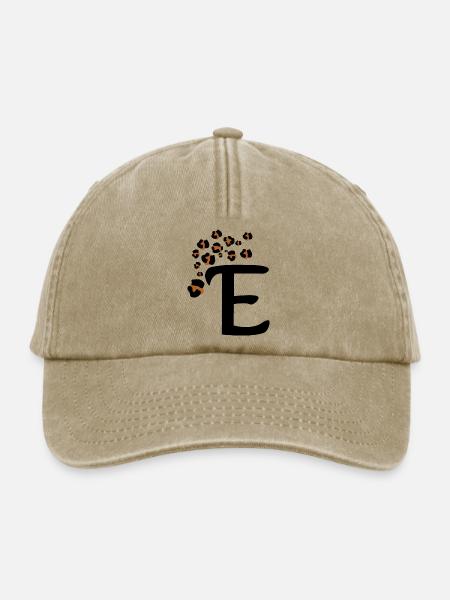 Buchstaben e Leopardenmuster - Relaxed Vintage Cap - Vintage Beige
