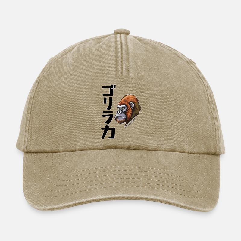 Force de gorille d’inspiration japonaise - Casquette vintage décontractée - beige vintage