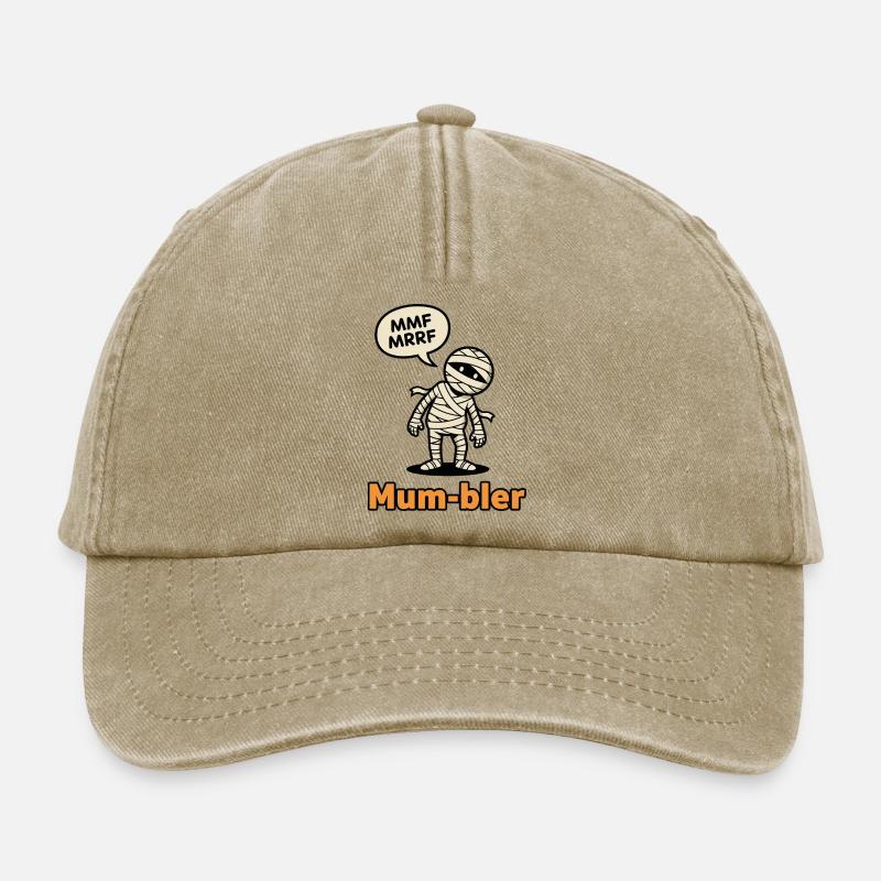 Mummy Character with Speech Bubble - Relaxed Vintage Cap - vintage beige