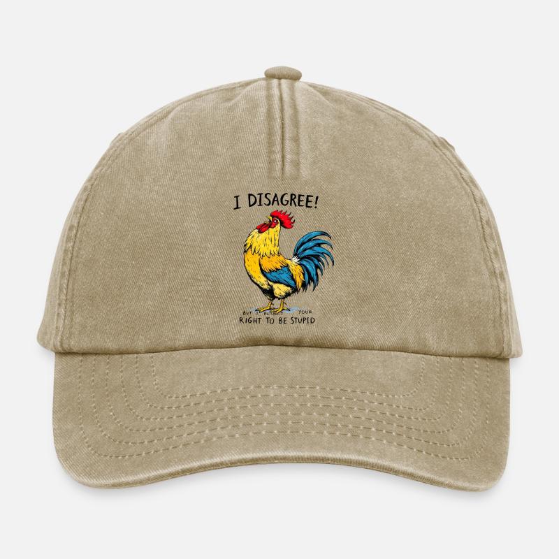 Vibrant Rooster Splash Art - Casquette vintage décontractée - beige vintage