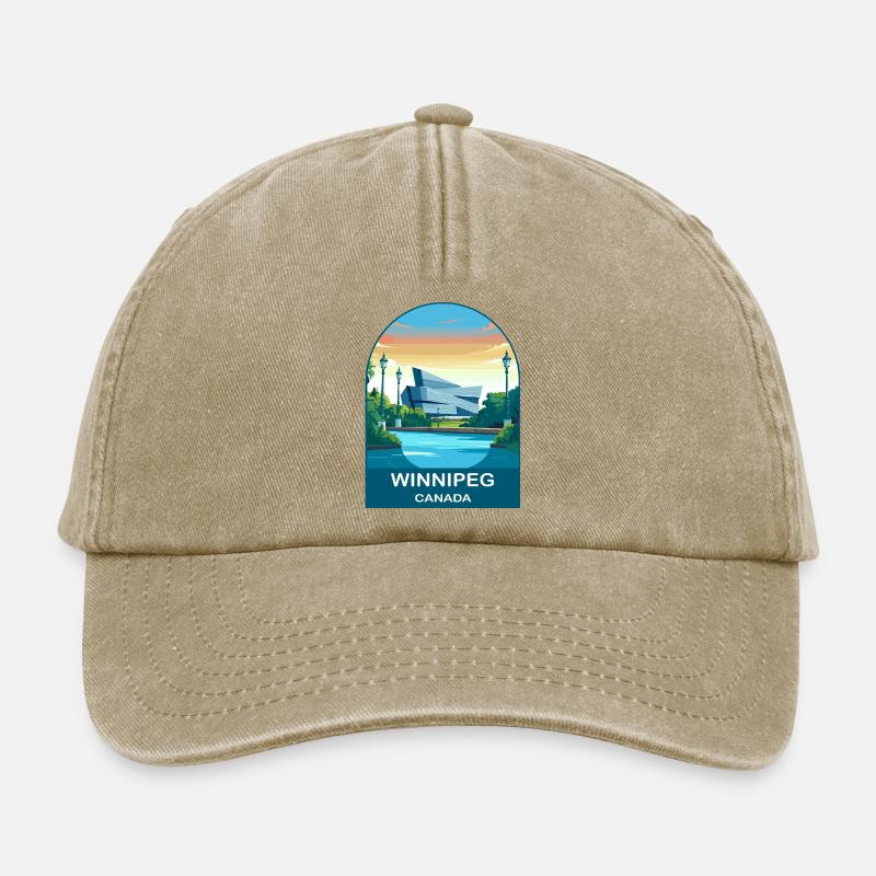 Winnipeg Canada Human Rights Museum Reisekunst - Relaxed Vintage Cap - Vintage Beige