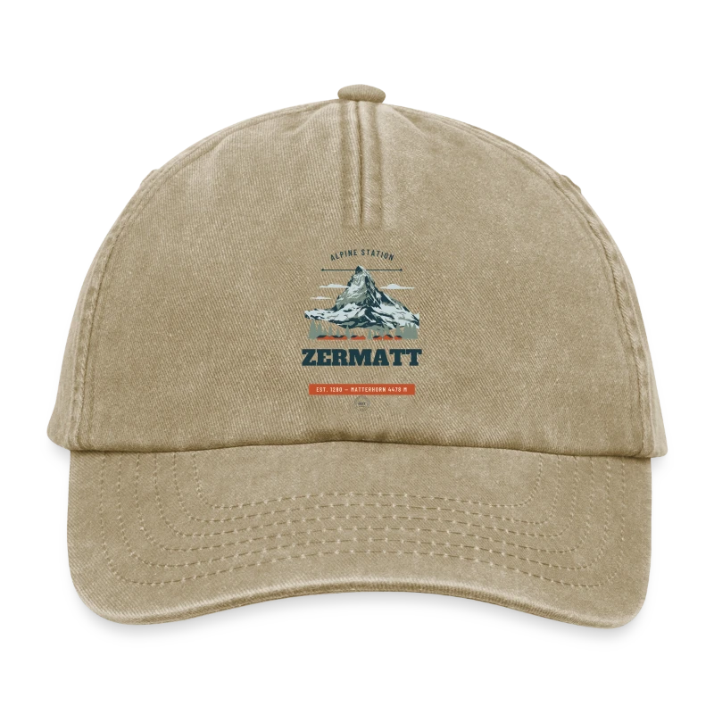 Zermatt badge on a relaxed vintage cap