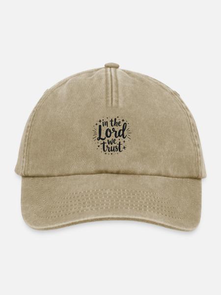 Jesus –'In the Lord We Trust' Ein modernes T-Shirt - Relaxed Vintage Cap - Vintage Beige