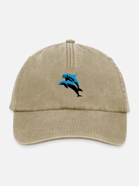 Delfin, Delfine - Dolphin - Relaxed Vintage Cap - Vintage Beige