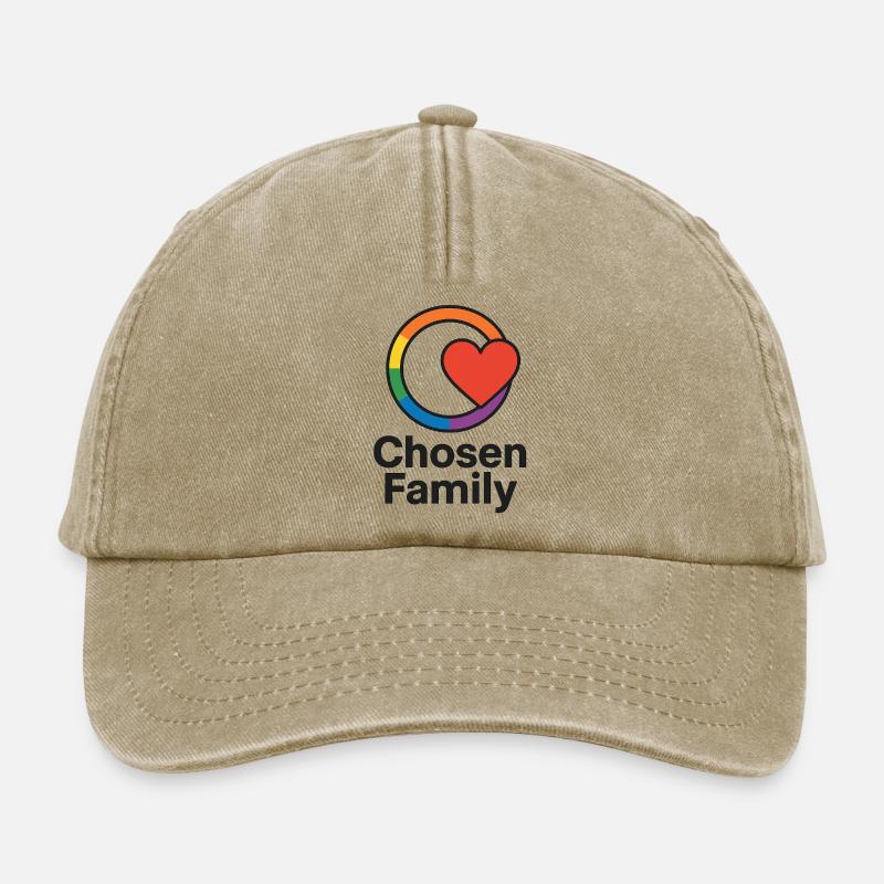 Inclusive heart with rainbow frame - Relaxed Vintage Cap - vintage beige