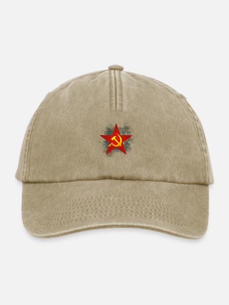 Sowjet roten Stern-Emblem - Relaxed Vintage Cap - Vintage Beige