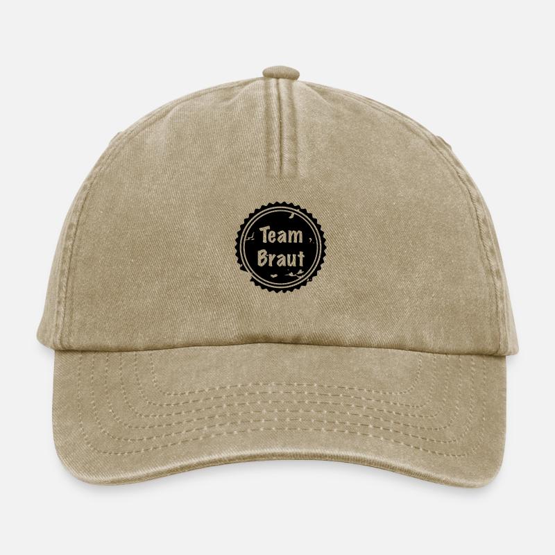 Team Braut Badge - Relaxed Vintage Cap - Vintage Beige