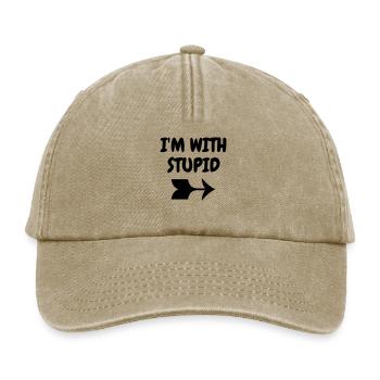 I'm with stupid - Humor - Funny - Joke - Friend - Relaxed Vintage Cap - Vintage Beige - Vorne