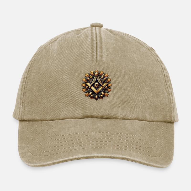 Masonic Logo - Relaxed Vintage Cap - vintage beige