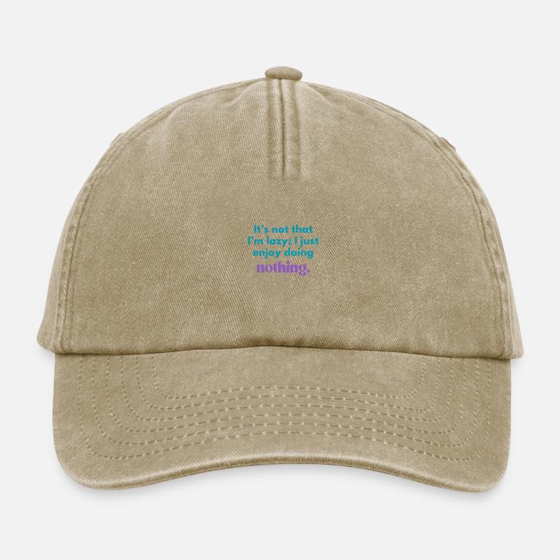 Funny Lazy Quote – Enjoy Doing Nothing Design - Relaxed Vintage Cap - vintage beige