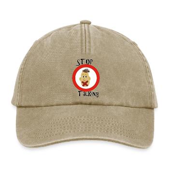 Stop talking - Relaxed Vintage Cap - vintage beige - Front