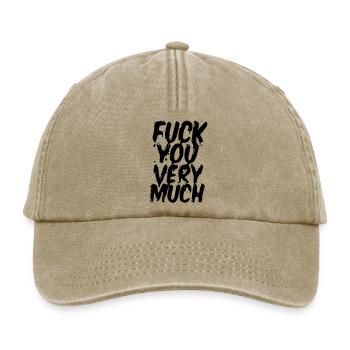 fuck you very much original exit-shirt - Relaxed Vintage Cap - Vintage Beige - Vorne