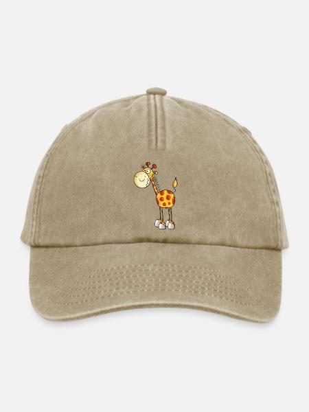 Drollige Giraffe - Giraffen - Comic - Fun - Relaxed Vintage Cap - Vintage Beige