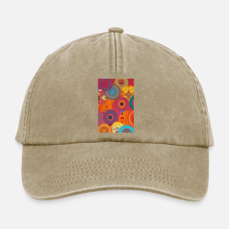 Retro Muster - Relaxed Vintage Cap - Vintage Beige