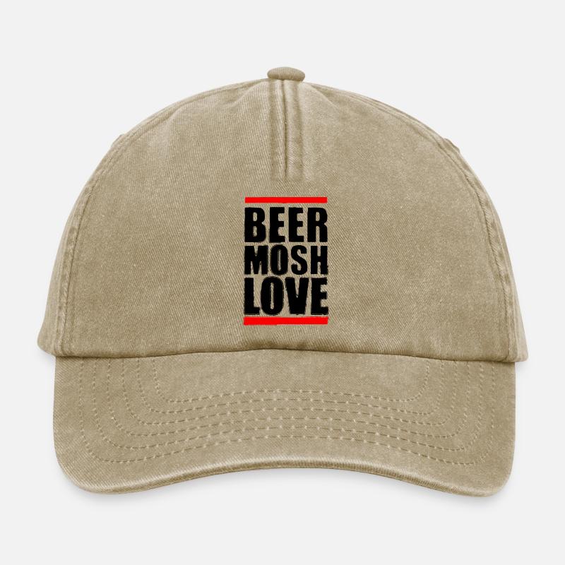 Bier Mosh Liebe Schwarzer Buchstabe - Relaxed Vintage Cap - Vintage Beige