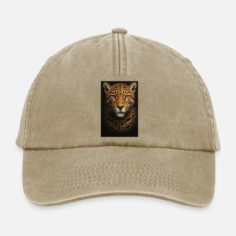 Data Analysis Illustration with Leopard - Relaxed Vintage Cap - vintage beige