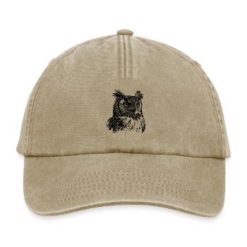 Elegante Vintage Wald Eule - Relaxed Vintage Cap - Vintage Beige - Vorne