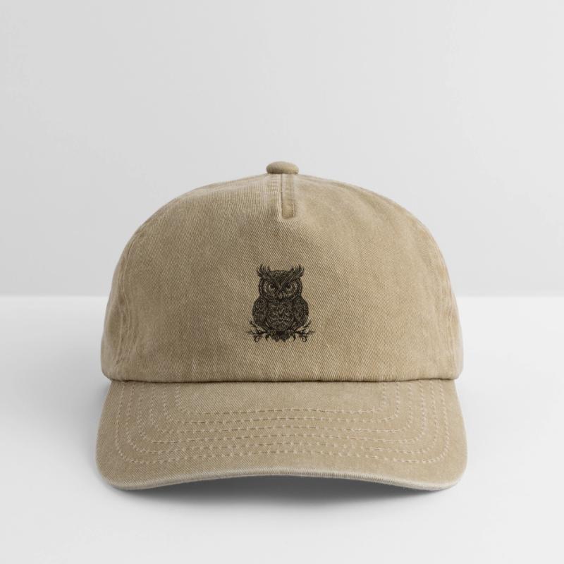 Vintage Eule mit großen Augen Relaxed Vintage Cap
