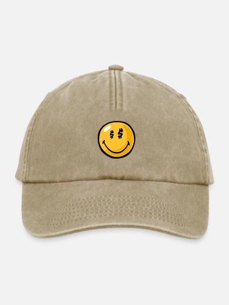 Smiley greed - Relaxed Vintage Cap - Vintage Beige