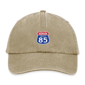 Geboren im Juli 1985 - Relaxed Vintage Cap - Vintage Beige - Vorne