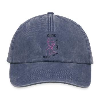 Ohne Vino ohne mich - Relaxed Vintage Cap - Vintage Denim - Vorne