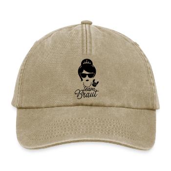 team Bride Braut JGA Hochzeit stag do polterabend - Relaxed Vintage Cap - Vintage Beige - Vorne