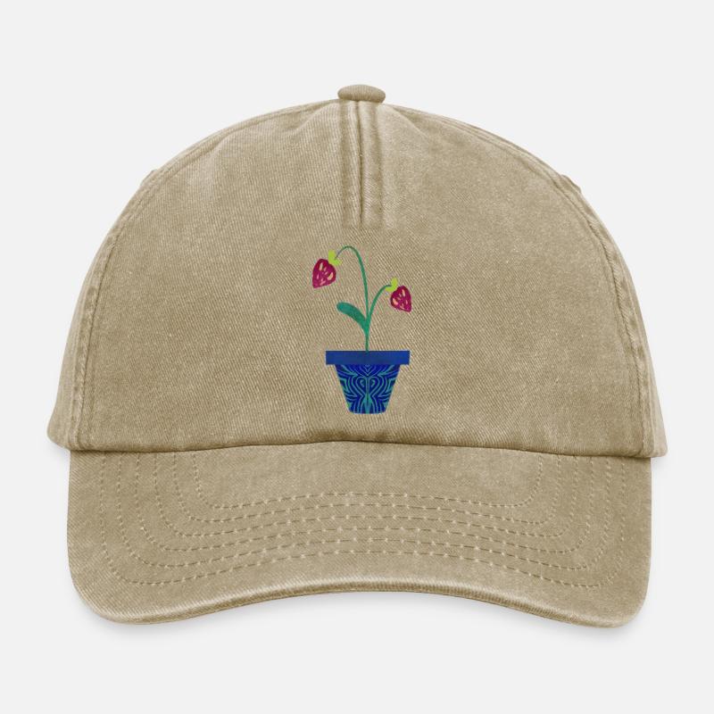 Erdbeere im Topf - Relaxed Vintage Cap - Vintage Beige