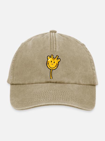 Smiley Giraffe - Relaxed Vintage Cap - Vintage Beige