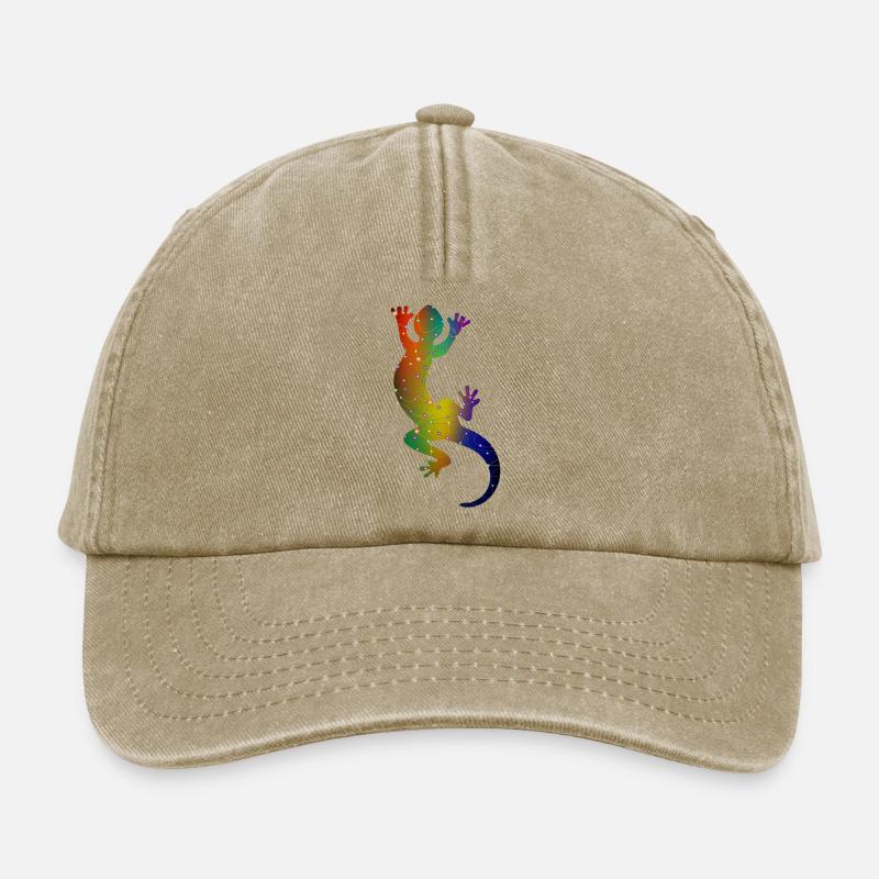 Lizard / Gecko / Echse / bunte Knoten - Relaxed Vintage Cap - Vintage Beige