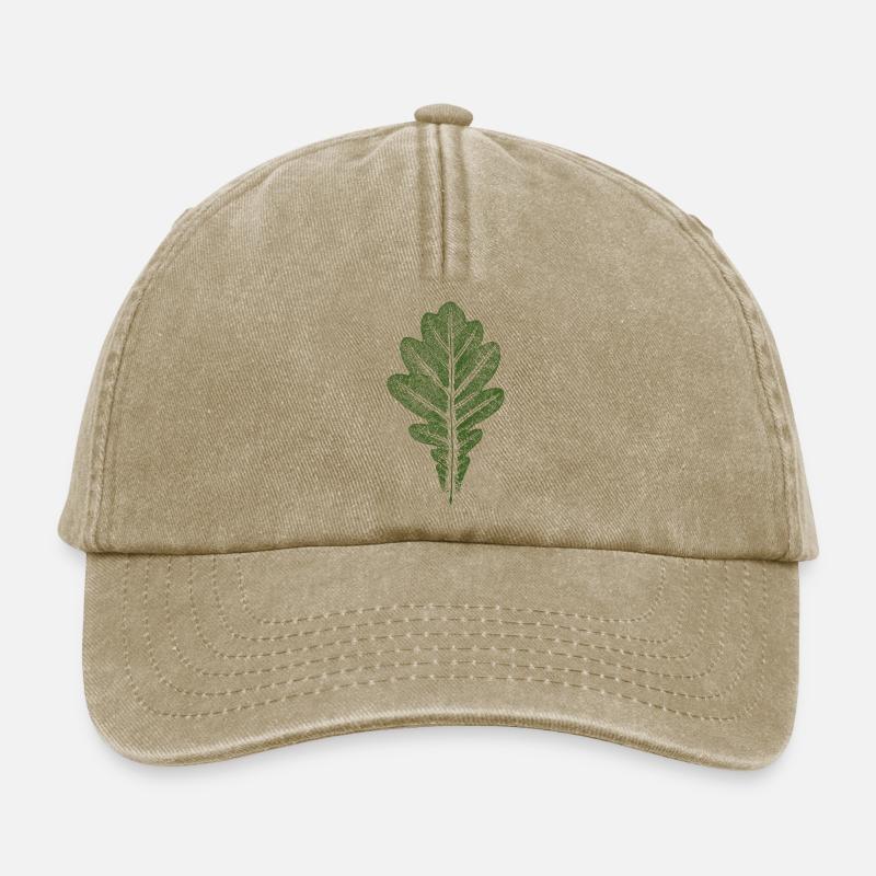 Blatt Eiche - Eichenblatt / Natur & Wald Design - Relaxed Vintage Cap - Vintage Beige