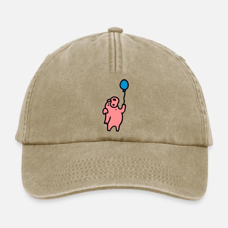 Schwein + Luftballon 3 - Relaxed Vintage Cap - Vintage Beige