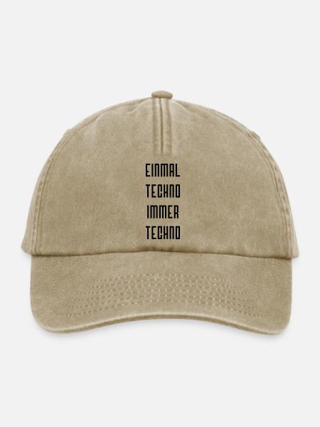 einmaltechno - Relaxed Vintage Cap - Vintage Beige