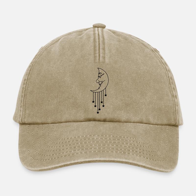 Moon Star - mond (1c) - Relaxed Vintage Cap - Vintage Beige