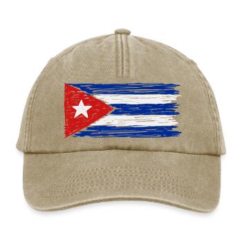 Kuba Flagge - Relaxed Vintage Cap - Vintage Beige - Vorne