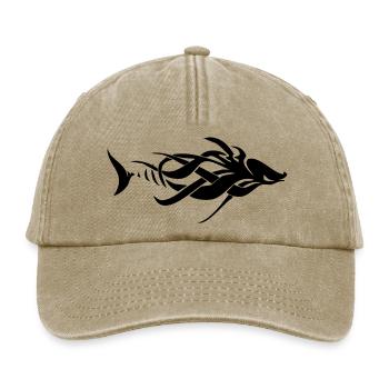 Tribal Fish - Relaxed Vintage Cap - vintagebeige - Foran