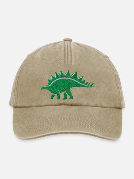 Stegosaurus bestickt - Relaxed Vintage Cap - Vintage Beige