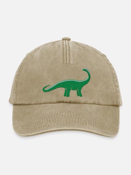 Dino bestickt - Relaxed Vintage Cap - Vintage Beige